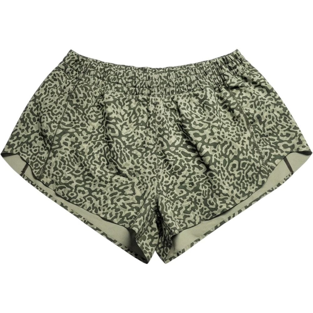 Athleta Printed Hustle 3" Short Green Leopard Camo Athletic Running Size XL